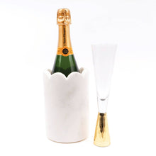 Load image into Gallery viewer, White Marble Scalloped Wine & Champagne Chiller