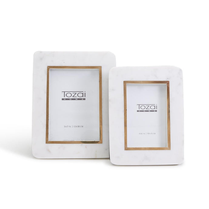 White Marble Photo Frames Incl 2 Sizes