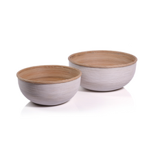 Load image into Gallery viewer, Rattan Natural and White Bowls