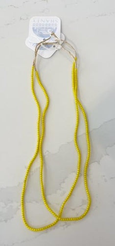 Beaded Glass Necklace/ Yellow