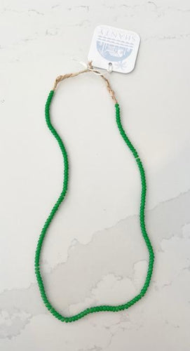 Beaded Glass Necklace/ Green