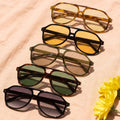 Retro Navigator Aviator Sunglasses With Tinted Lens: ASSORTED