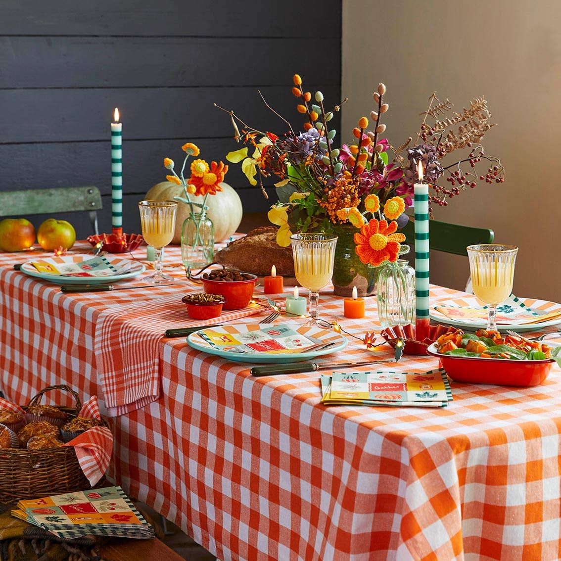 Green Stripe Dinner Candles - 25 Units Display | Christmas Home Decor |