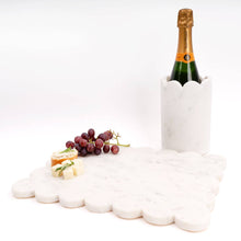 Load image into Gallery viewer, White Marble Scalloped Wine &amp; Champagne Chiller