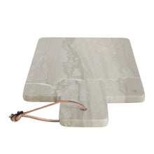 Load image into Gallery viewer, Marble Cheese/Cutting Board with Leather Tie and Handle