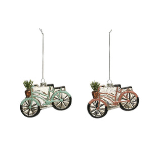 Hand Painted Glass Bicycle Ornaments