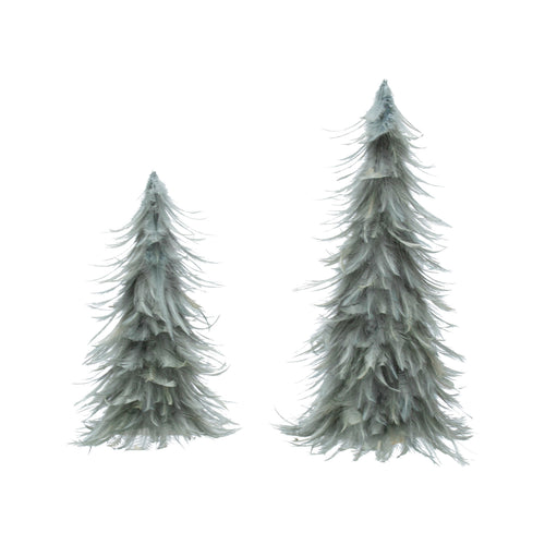 Feather Trees, Gray/Set of 2