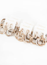 Load image into Gallery viewer, Cream Layered Statement Hoop Earrings