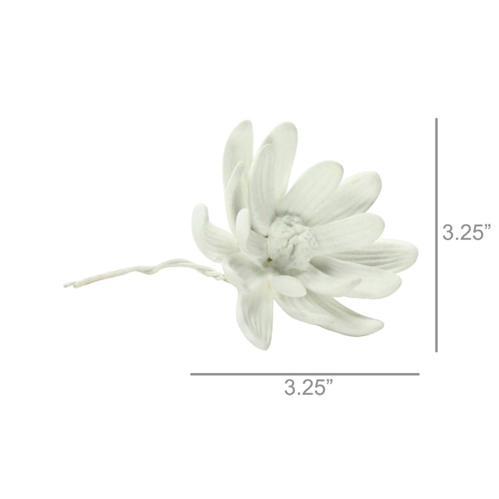Mini Bone China Curled Magnolia Flower - White