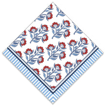 Load image into Gallery viewer, WH Paper Cocktail Napkins | Red Floral Block Print
