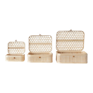 Hand-Woven Bamboo Boxes w/ Closures