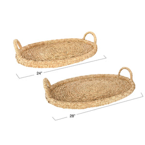 Seagrass and Rattan Trays w/ Handles