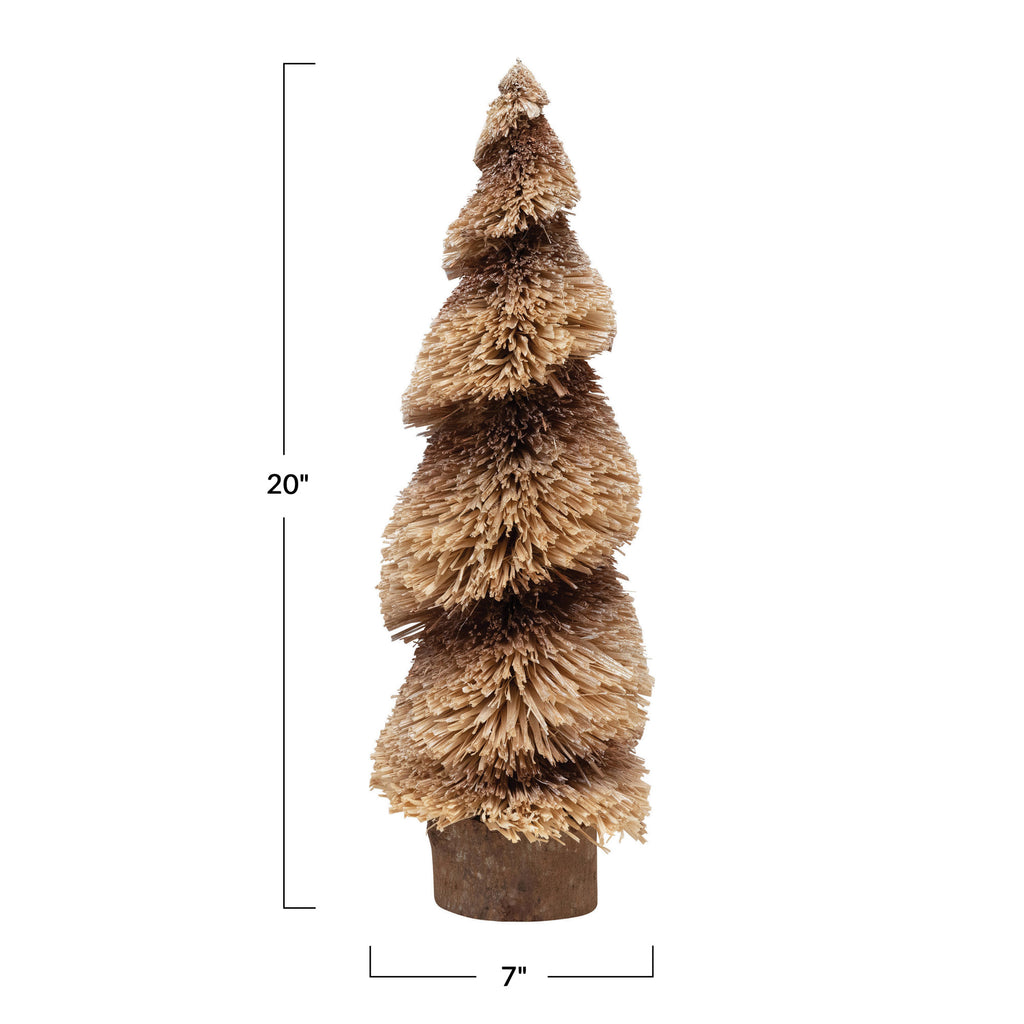 Glitter Raffia Tree and Wood Base