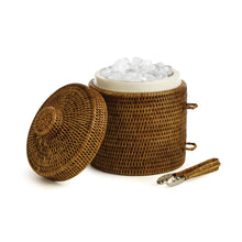 Load image into Gallery viewer, Burma Rattan Ice Box &amp; Tongs