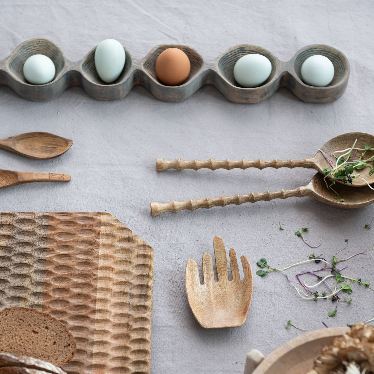 Salad Servers w/ Carved Handles