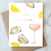 Load image into Gallery viewer, Oysters and Rose Celebration Greeting Card | Cheers Congrats