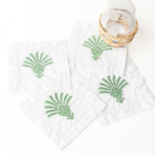 Load image into Gallery viewer, Deco Palm Embroidered Cocktail Napkin Set of 4