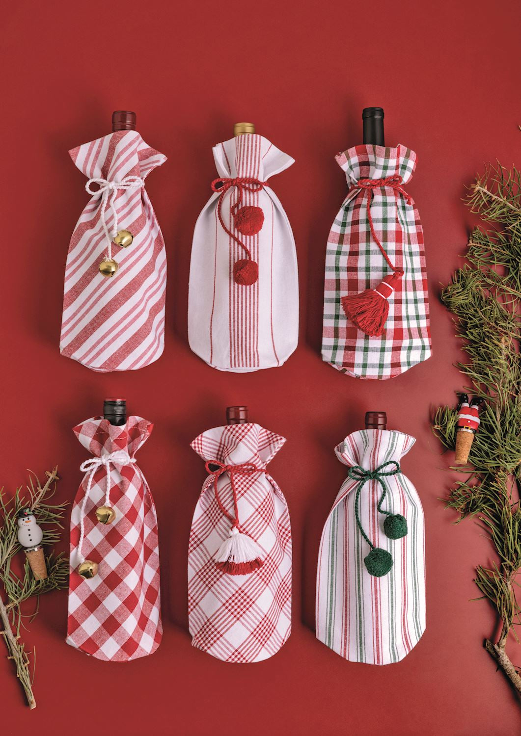 Stripe Cloth Wine Bag