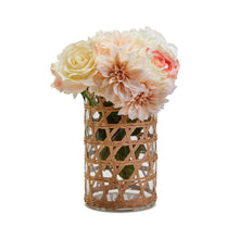 Load image into Gallery viewer, Raffia Lattice Vase/ Candle Holder