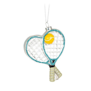 Tennis Racquets & Ball Ornament-4"H