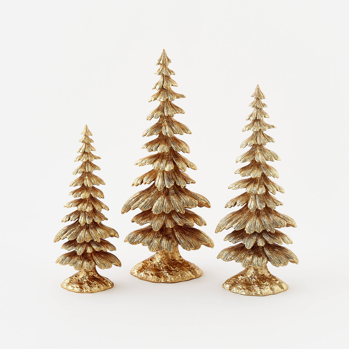 Gold Tabletop Christmas Resin Trees/ 3 Sizes Available