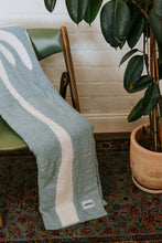 Load image into Gallery viewer, Dancing Palms Plush Throw - Chambray Blue