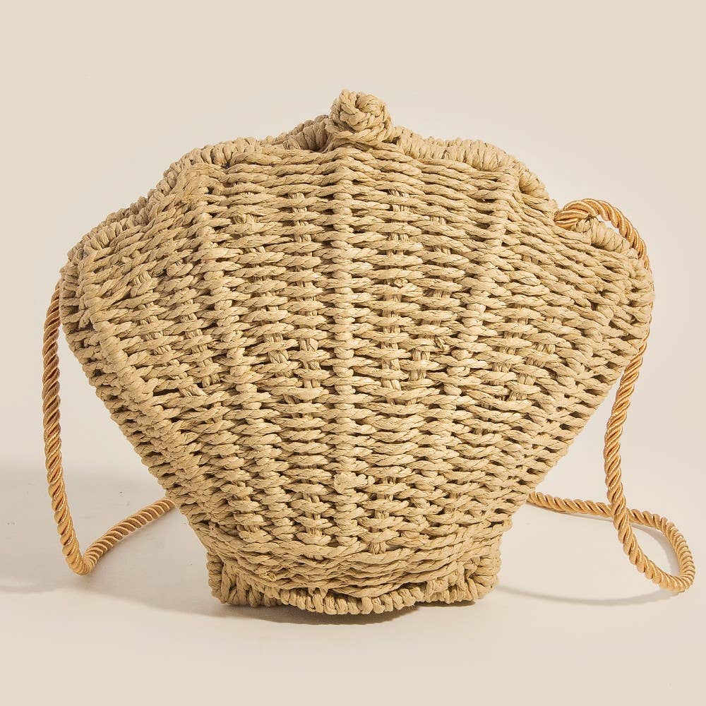 Straw Braided Seashell Bag: KA