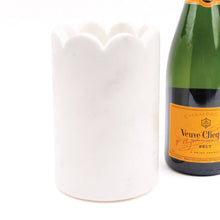 Load image into Gallery viewer, White Marble Scalloped Wine &amp; Champagne Chiller