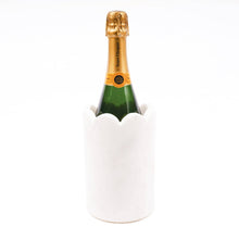 Load image into Gallery viewer, White Marble Scalloped Wine &amp; Champagne Chiller