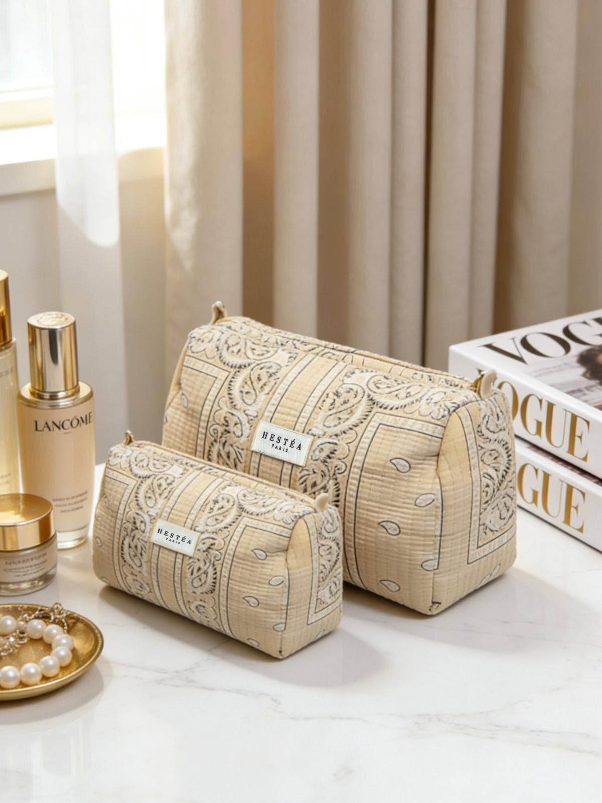 Mother-daughter toiletry bags/ Beige