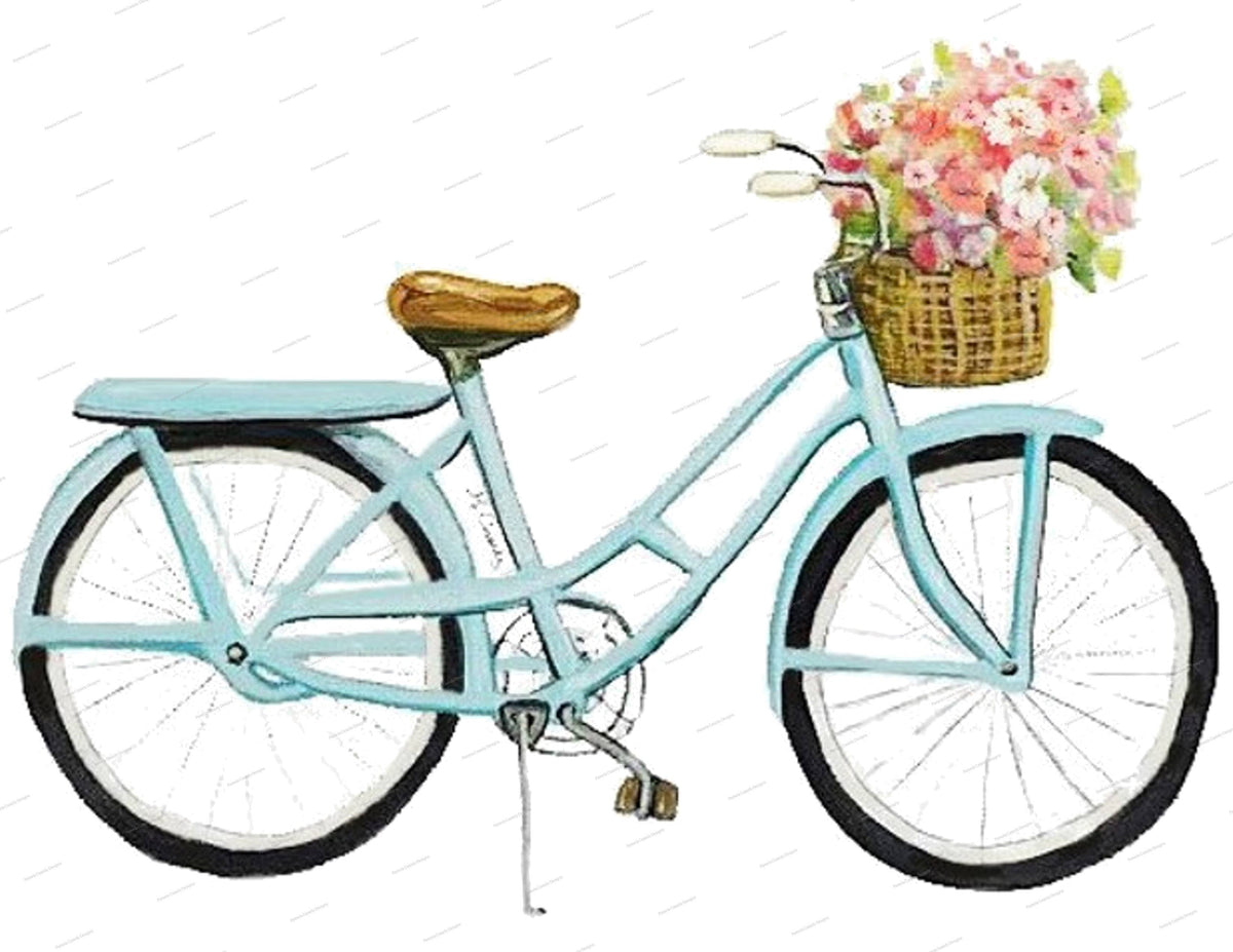 Blue Bicycle Kitchen Towel: Flour Sack Towel