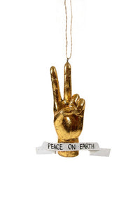 Peace Hand Ornament/ Gold