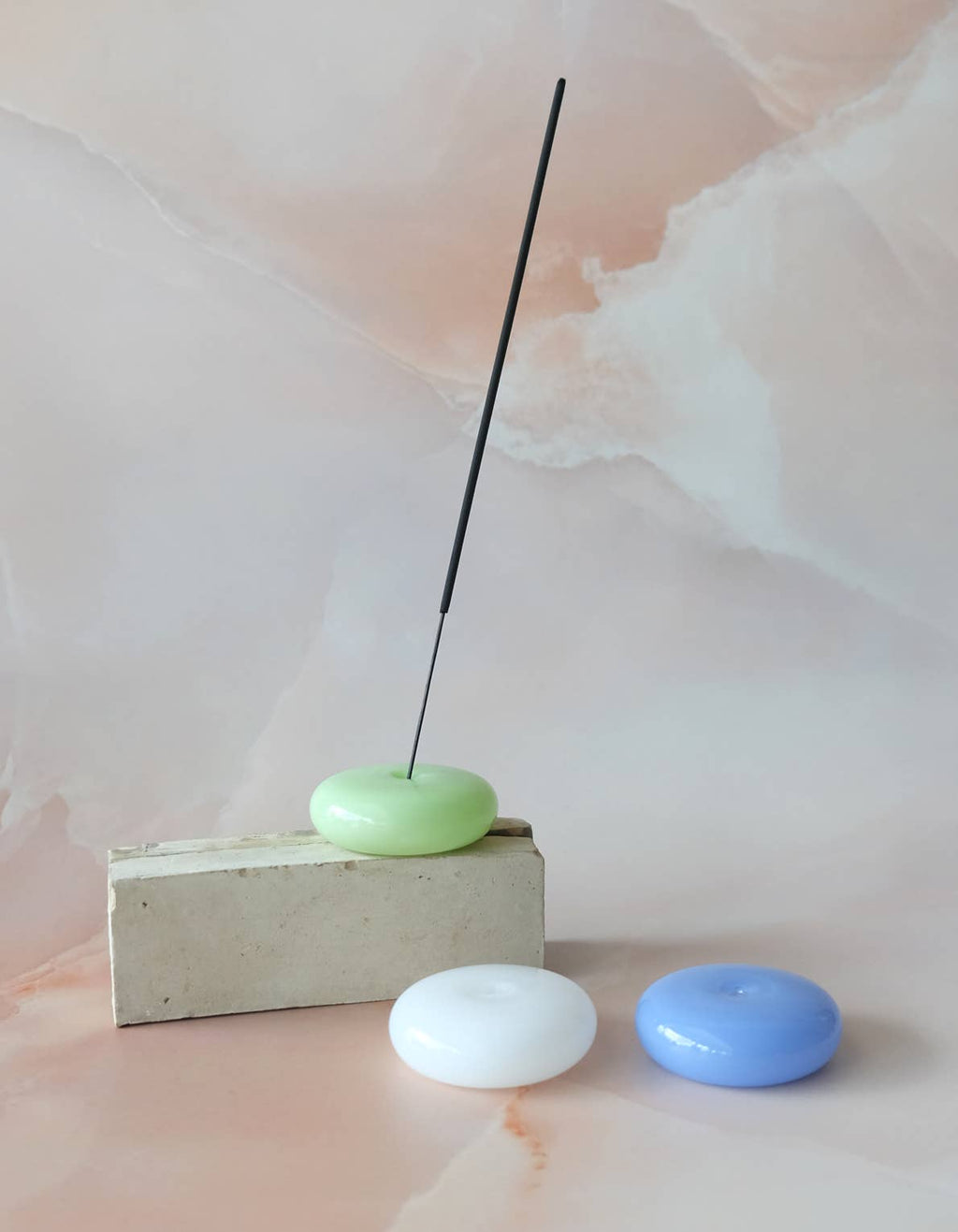 Bubble Incense Holder | Blue Milk Glass