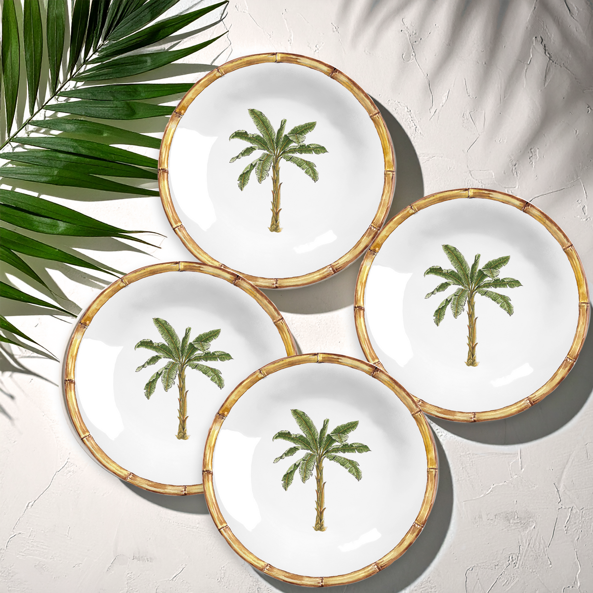Rainforest Palm Microwavable Melamine Dinnerware Collection: Low Bowl
