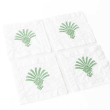 Load image into Gallery viewer, Deco Palm Embroidered Cocktail Napkin Set of 4