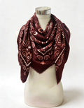 Large Woolen Square Bandana/ Bordeaux