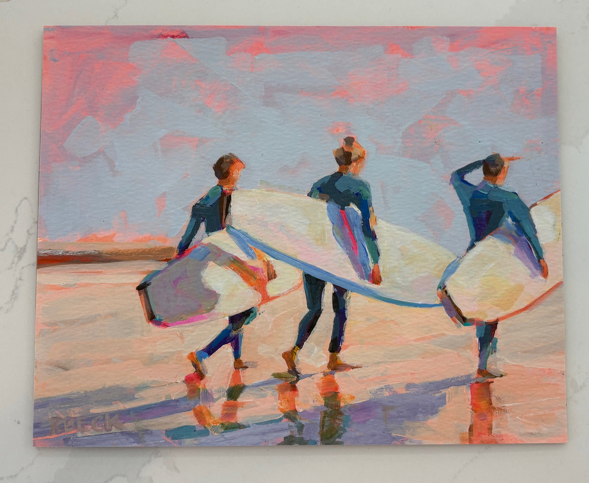 "Sunset Surf" 8"x10" art print by Ryan Beck