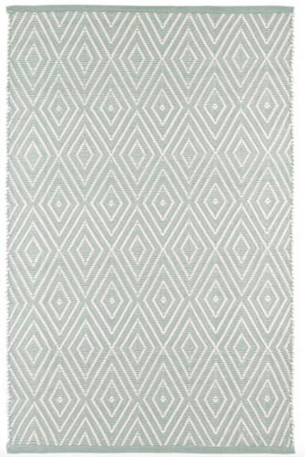 Dash & Albert Diamond Light Blue/Ivory Handwoven Indoor/Outdoor Rug