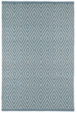 Load image into Gallery viewer, Diamond Handwoven in Diamond Slate/Light Blue Indoor/Outdoor Rug (Special Order at SHANTY SHOPPE)