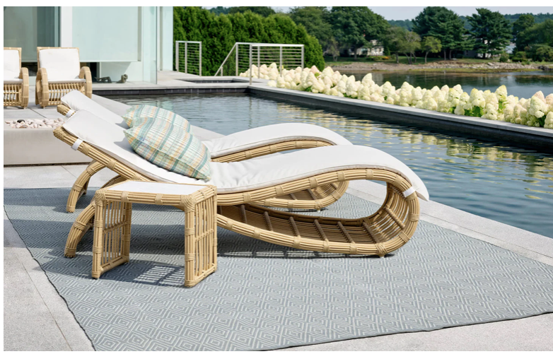 Diamond Handwoven in Diamond Slate/Light Blue Indoor/Outdoor Rug (Special Order at SHANTY SHOPPE)