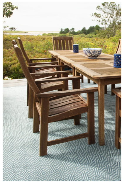 Diamond Handwoven in Diamond Slate/Light Blue Indoor/Outdoor Rug (Special Order at SHANTY SHOPPE)