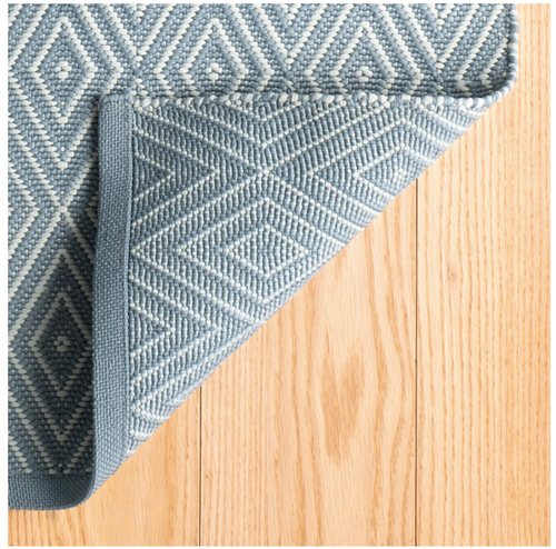 Diamond Handwoven in Diamond Slate/Light Blue Indoor/Outdoor Rug (Special Order at SHANTY SHOPPE)