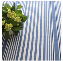 Load image into Gallery viewer, Rugby Stripe Indoor/Outdoor Rug in Denim (Special Order at SHANTY SHOPPE)