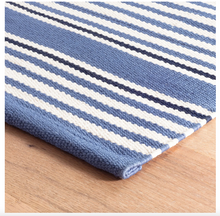 Load image into Gallery viewer, Rugby Stripe Indoor/Outdoor Rug in Denim (Special Order at SHANTY SHOPPE)