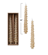 Load image into Gallery viewer, Unscented Tree Shaped Taper Candes in Box, Eggnog Color, Set of 2