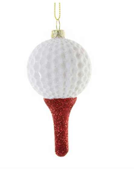 Golf Ball on Tee Ornament