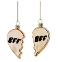 BFF Heart Set of 2 Ornaments