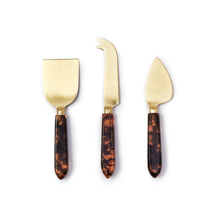 Tortoise Swirl Cheese Knives