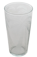 12 oz. Etched Drinking Glasses with Palm Trees/ Set of 6