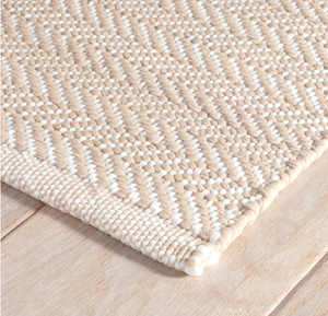 Dash & Albert Herringbone Linen/White Handwoven Indoor/Outdoor Rug